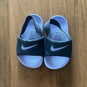 Nike Kids Black and White Slide Sandals